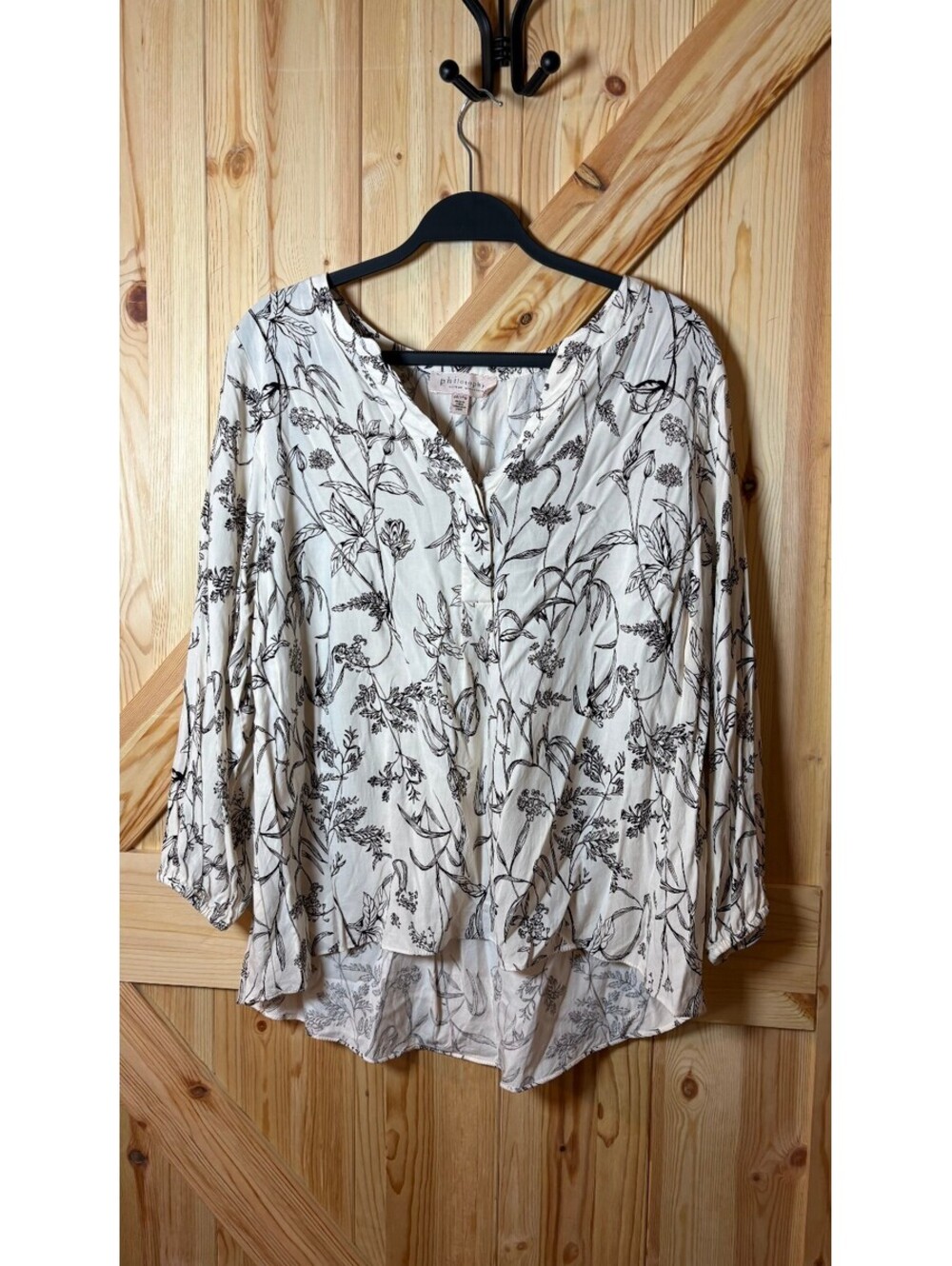 Philosophy Woman 2X Floral Print Blouse